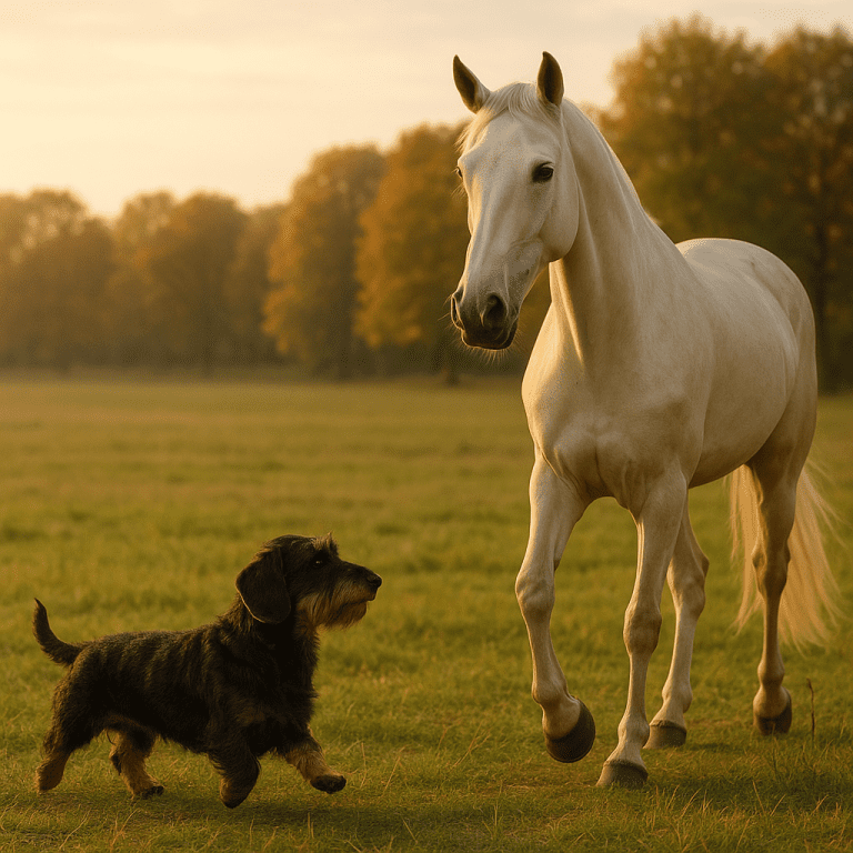 Dackel und Trakehner